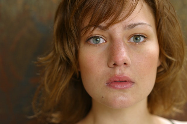 close up photo of woman indoors
