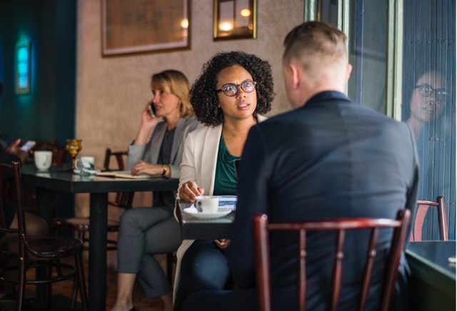 couple in public having a disagreement