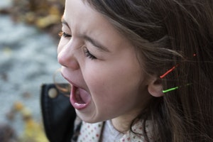 stock image of child crying