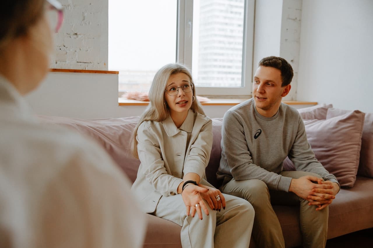 Stock image of couples counseling