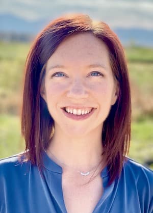 Therapist Tamara Graff outdoors wearing a blue top