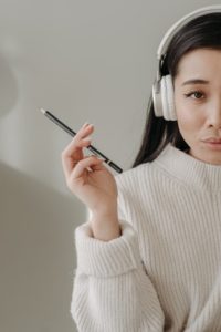 woman with pencil in hand